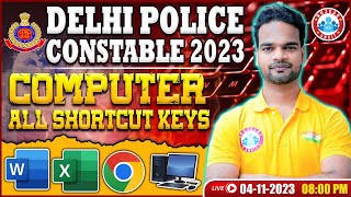 Delhi Police Constable 2023  DP Computer Marathon Class  DP Computer All Shortcut Keys in Computer [upl. by Nylla]