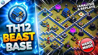 The ULTIMATE TH12 HARD MODE WAR BASE with LINK 2024  Town Hall 12 War Base ANALYSIS  PROOF Replays [upl. by Ahsenal]