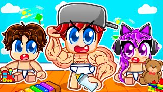 Becoming The BUFFEST Baby in Roblox [upl. by Einafets132]