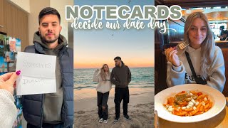 COUPLES VLOG notecards determine our date day [upl. by Ydnerb]