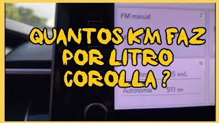 QUAL CONSUMO DE UM COROLLA 20 A 110KMH EM EM MEDIA [upl. by Edecrem720]