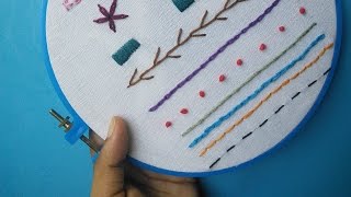 Hand Embroidery for Beginners  Part 2  10 Basic Stitches  HandiWorks 52 [upl. by Ellenaj718]