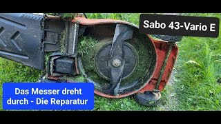 Sabo 43Vario E Messer vom Rasenmäher dreht durch Die Reparatur [upl. by Wolcott]