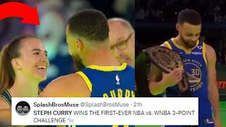 NBA REACT TO STEPH CURRY VS SABRINA IONESCU 3POINT CHALLENGE  ALLSTAR WEEKEND REACTIONS [upl. by Anaerdna772]