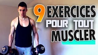 Musculation avec haltères  9 Exercices pour tout muscler [upl. by Ocram]