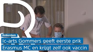 Diederik Gommers gaf en kreeg het coronavaccin in het Erasmus MC [upl. by Watt]