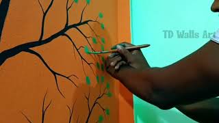 tree wall painting design ideas wall painting design ideas tdwallsart [upl. by Ailedroc763]