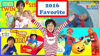 Ryan ToysReview Rewind 2016 Family Fun Kids Playground Twin Sisters Pie Face Dont Wake Daddy [upl. by Calle]