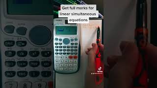 Linear simultaneous equations on the calculator shorts [upl. by Pelmas]