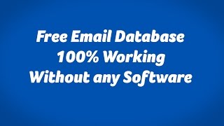 Bulk Email database Free 100 Working [upl. by Divan]