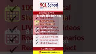 SQL Server TSQL Training From SQL School I New Batch I On sqlschool [upl. by Ioyal]