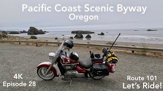 Pacific Coast Scenic Byway  Oregon  Route 101  Motorcycle Ride  4K  Episode 28 [upl. by Helali121]