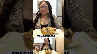 Would You Try Baked Spaghetti Squash W Shrimp With Me food foodie mukbang fy shorts eating [upl. by Mitchel]