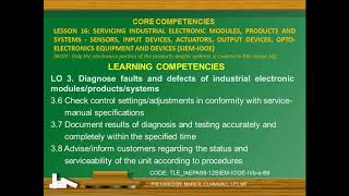 LESSON 16 SERVICING SENSORS INPUT DEVICES ACTUATORS OUTPUT DEVICES OPTOELECTRONICS EQUIPMENT [upl. by Gentille]