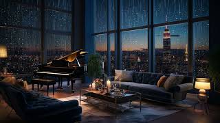 Urban Lullaby  Piano and Rain Sounds in Cozy Room for Peaceful Sleep  ASMR Ambience Rain on Window [upl. by Ladew]