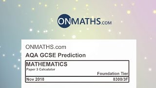 2018 November AQA Foundation Paper 3 Maths GCSE Predicted Paper Calculator Exam 83003F Nov 2018 [upl. by Clite]