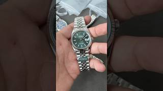 Clean Factory Datejust Rolex Green Unboxing and Review [upl. by Reeva214]