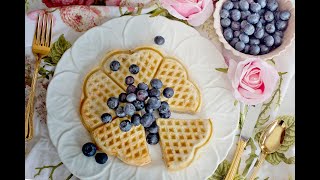 Käsekuchen Waffeln mit Blaubeeren [upl. by Favata]