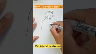 How to draw TRex 🦖  dinosaur trex howtodraw easydrawings art artforkids stepbystep learn [upl. by Luhar]