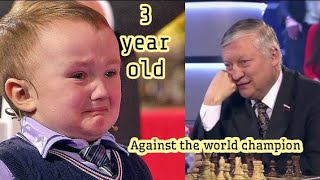 The youngest chess player in history 3 years old against world champion Anatoly Karpov [upl. by Ehrlich]