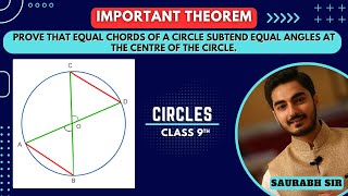 Prove That Equal Chords Subtend Equal Angles At The Centre Of The Circle  Class 9th  Theorem 101 [upl. by Parlin]