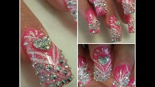 SWAROVSKI DIAMOND NAIL DESIGNS BLING BLING [upl. by Archibold]