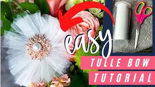 How to Make an Easy DIY Tulle Bow  Wedding Bow [upl. by Quigley51]