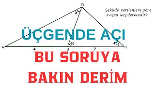 ÜÇGENDE AÇI ZOR SORU  AŞIRI ZOR [upl. by Rednal]