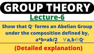 Lecture6Show that Q⁺ forms an abelian group where abab2Example2Group Theory [upl. by Cooperstein]