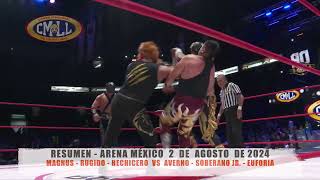 CMLL  MAGNUS  RUGIDO  HECHICERO VS AVERNO  SOBERANO JR  EUFORIA  ARENA MÉXICO  020824 [upl. by Sells]