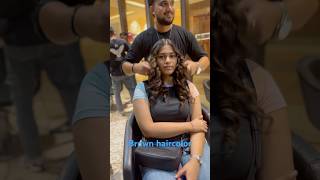 Brown hair color shahrukhairhouse hairhouse brownhaircolor haircare hairtutorial color yt [upl. by Aryek172]