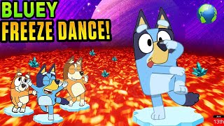 Bluey Floor Is Lava  Lava Dance amp Chase  Bluey Freeze Dance  Danny Go Noodle [upl. by Thatcher]