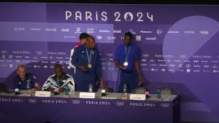 USA Men Break Olympic Record In Paris 4x400m Relay [upl. by Dhar]