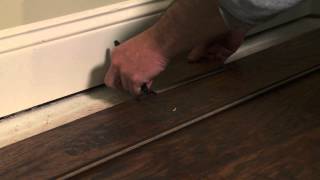 How to Install Pergo Flooring Chapter 6  Last Row for Pergo Fold Down Joint [upl. by Ashil225]