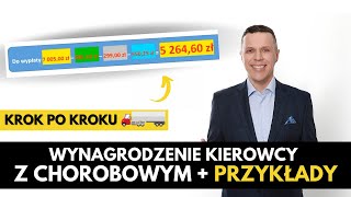 Realne przykłady z wynagrodzeniem kierowcy z chorobowym  Rozliczanie czasu pracy kierowców [upl. by Wind]