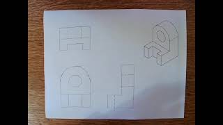 Sketching Dimensioned Multiview Drawing Example [upl. by Nnaed]