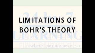 Video 8 Limitations of Bohrs Theory [upl. by Ajat]