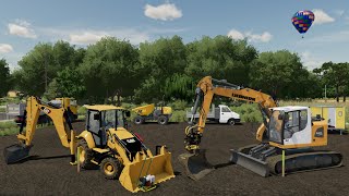 Travaux publics  Terrassement Caterpillar 432F2 amp Liebherr 920  Farming Simulator 22 [upl. by Irving]