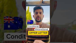 Conditional vs Unconditional Offer Letter in Australia studentsinaustralia australia febintake [upl. by Cato]