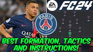 EA FC 24  BEST PSG Formation Tactics and Instructions [upl. by Domonic]