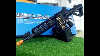 AIRSOFT MACHINE GUN LMG STEALTH [upl. by Brasca]