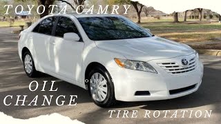 2008 Toyota Camry 24 Oil Change And Tire Rotation [upl. by Carli]