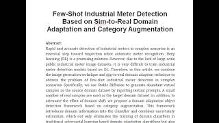 Few Shot Industrial Meter Detection Based on Sim to Real Domain Adaptation and Category Augmentation [upl. by Rramal]