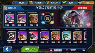 WORLD EVENT BOSS MORTEM REX  JURASSIC WORLD THE GAME [upl. by Gabey]