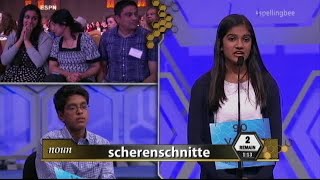 WATCH Memorable finish to 2015 Scripps National Spelling Bee [upl. by Viccora657]