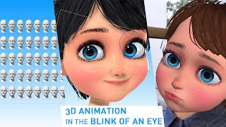 3D Facial Animation Rig in the blink of an eye  Polywink [upl. by Linnet]