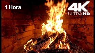 1 HORA DE FUEGO DE LEÑA RELAJANTE EN CHIMENEA EN 4k 🔥 [upl. by Holbrooke]