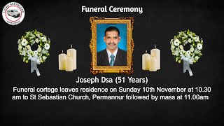 Funeral Ceremony Of Joseph Dsa 51 Years St Sebastian Church Permannur [upl. by Radek]