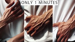 get Veiny hands amp Forearms  SUPER WAY in 1 Min at Home [upl. by Dronski530]