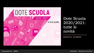 Dote Scuola 20202021 Regione Lombardia [upl. by Nilyad]